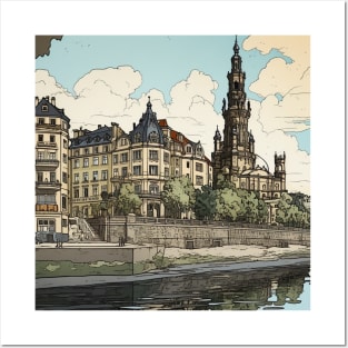 Dresden city drawing Posters and Art